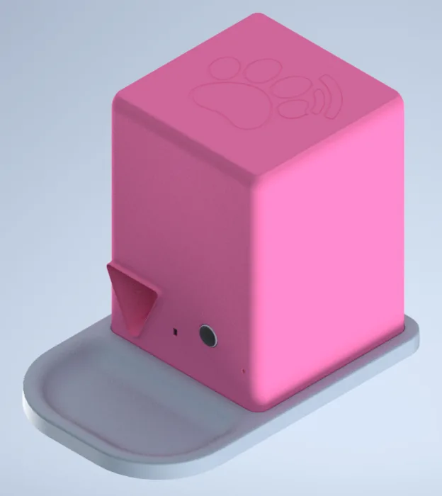 PetPaw Cube — pink smart pet camera with treat dispenser